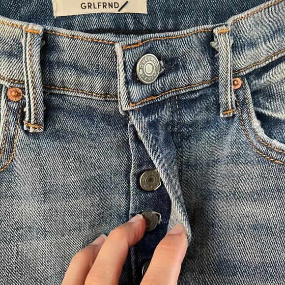 GRLFRND Karolina High Rise Jeans In Cross Your Mind Size 25. - Picture 7 of 12